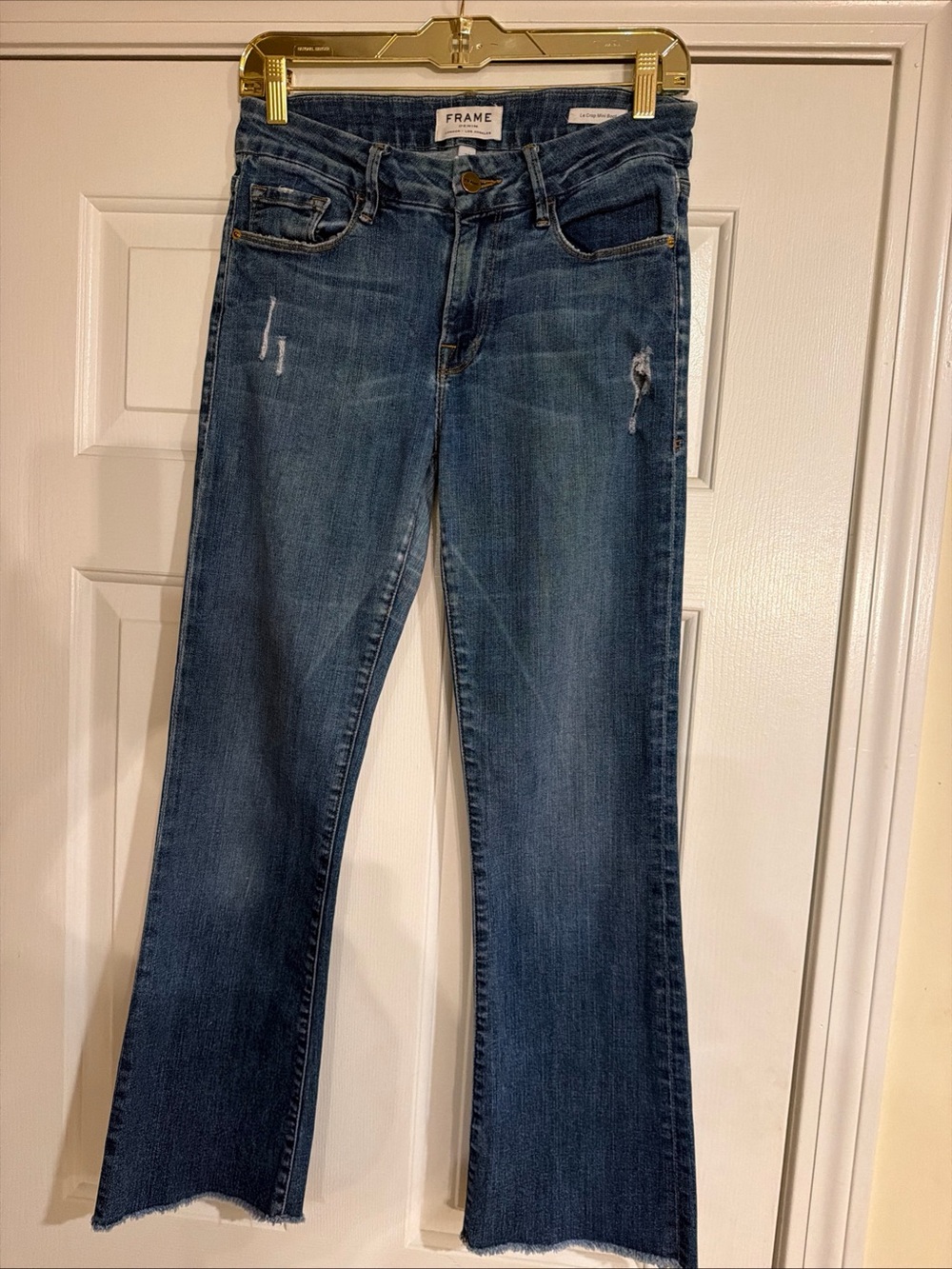 Frame Denim Mid-Rise Le Crop Mini Boot size 27